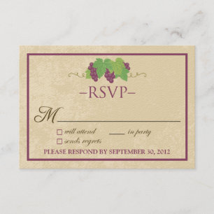 Placa RSVP de vinhedo (Design de pergaminho)