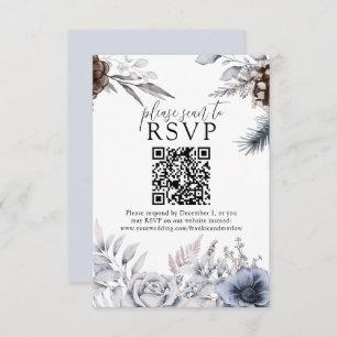 Placa RSVP de Website do Cone QR do casamento no i