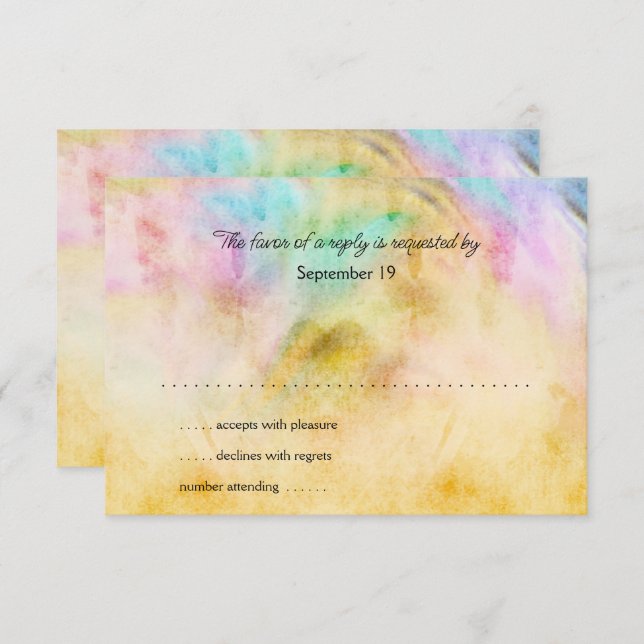 Placa RSVP Design de de colchete amarelo Bat Mitzv (Frente/Verso)