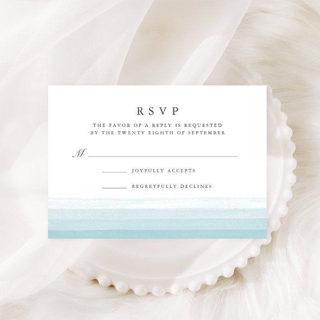 Placa RSVP Dip Dye Watercolor | Aqua (Criador carregado)