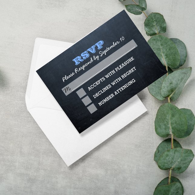 Placa RSVP do Bar Azul Mitzvah (Criador carregado)
