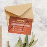 Placa RSVP do Bar Mitzvah Dourado para basquetebol<br><div class="desc">Estas placas de RSVP esportivas são perfeitas para qualquer celebração do Bar Mitzvah. Cada linha de texto é perfeitamente personalizável para dizer exatamente o que você quer! Produtos correspondentes disponíveis na Coleção de Celebrações Mitzvah do Bar.</div>