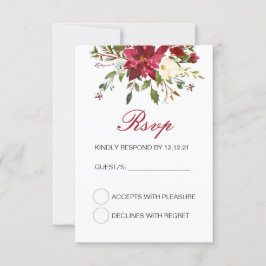 Placa RSVP do casamento no inverno, placa RSVP Per