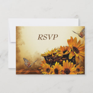Placa RSVP do casamento outono