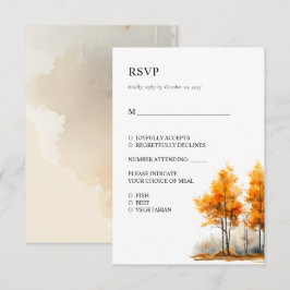 Placa RSVP do casamento outono