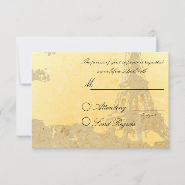 Placa RSVP do Casamento vintage Paris (Frente)