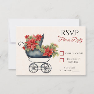 Placa RSVP do Chá de fraldas de Natal