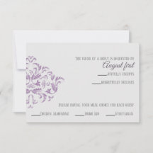 Placa RSVP do Damask Elegante Coneflower