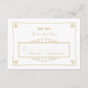 Placa RSVP do Estilo Art Deco