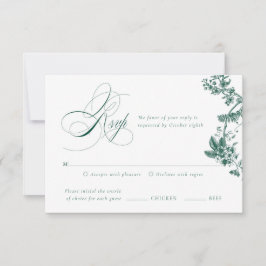 Placa RSVP do Suite Floral de Casamento Verde Vint
