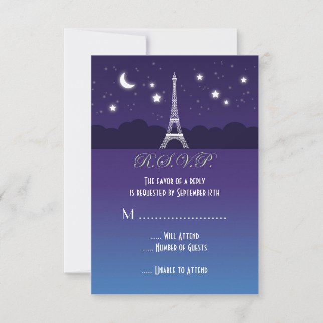 Placa RSVP Doce Torre Eiffel Dezesseis (Frente)