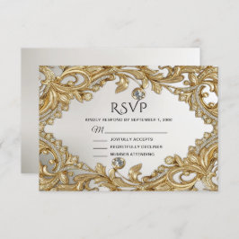 Placa RSVP Dourada decorativa