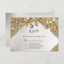 Placa RSVP Dourada decorativa