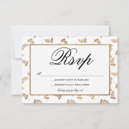 Placa RSVP Dourada e branca