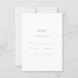 Placa RSVP Dourada e Branca de Script Elegante