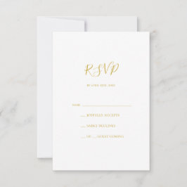 Placa RSVP Dourada Elegante Simples