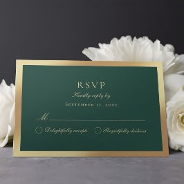 Placa RSVP Dourada Faux Clássica Verde Luxe Emeral