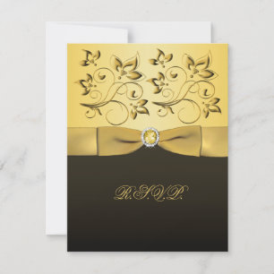 Placa RSVP Dourada, FITA DE FITA IMPRESSA
