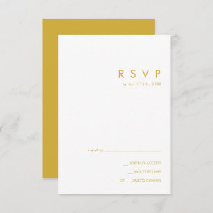 Placa RSVP Dourada minimalista moderna