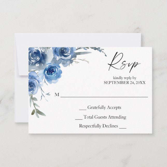 Placa RSVP Dusty Blue & Blue Floral no Mealy (Frente)