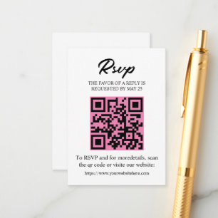 Placa RSVP Editável com Código QR, Inserção de Con