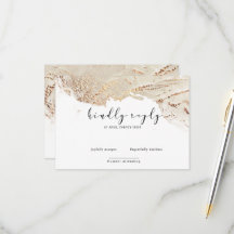 Placa RSVP Elegante Faux Faux Dourada Texturizada