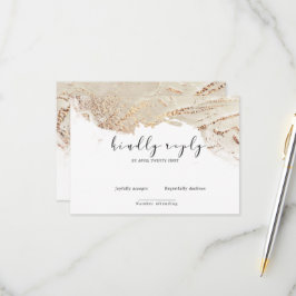 Placa RSVP Elegante Faux Faux Dourada Texturizada