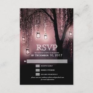 Placa RSVP Elegante Mason Jars String Lights