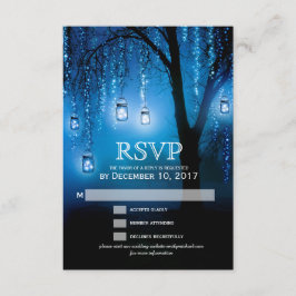 Placa RSVP Elegante Mason Jars String Lights