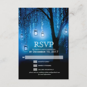 Placa RSVP Elegante Mason Jars String Lights