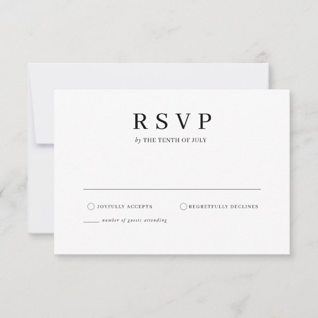 Placa RSVP Elegante minimalista (Frente)