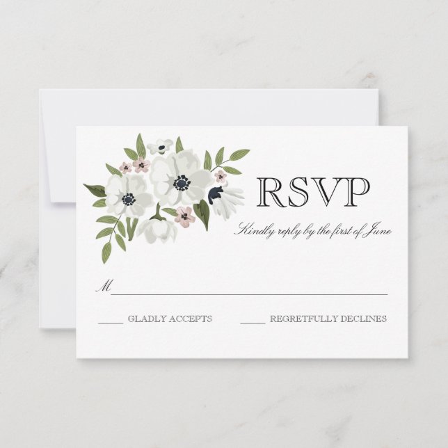 Placa RSVP Floral Adorável (Frente)