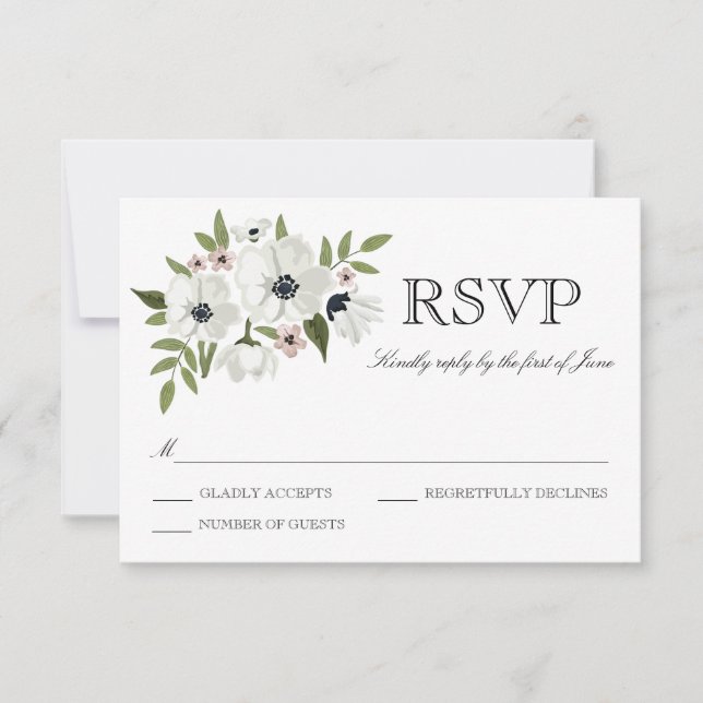 Placa RSVP Floral Adorável (Frente)