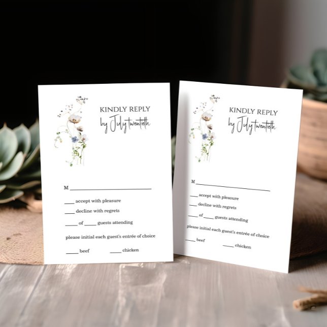 Placa RSVP Floral Boho - Botânica Minimalista (Criador carregado)