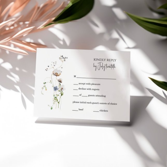Placa RSVP Floral Boho, minimalista (Criador carregado)