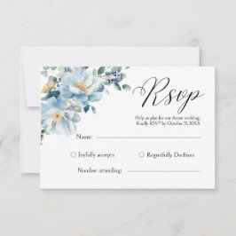 Placa RSVP Floral Botânica Dusty Blue