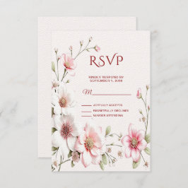 Placa RSVP Floral Branca Elegante
