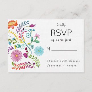 Placa RSVP Floral Colorida