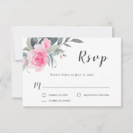 Placa RSVP Floral de Coloração d'água Pink Pastel