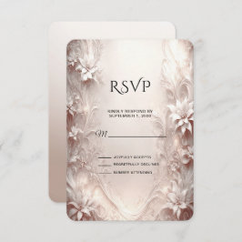 Placa RSVP Floral de Ivory Branca