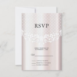 Placa RSVP Floral de Lace Branco Elegante