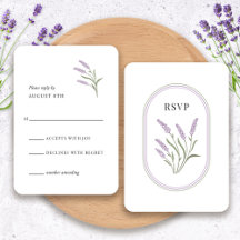 Placa RSVP Floral de Lavanda Elegante