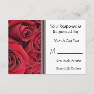 Placa RSVP Floral de rosa vermelha