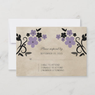 Placa RSVP Floral de Vintage Purple Sweet