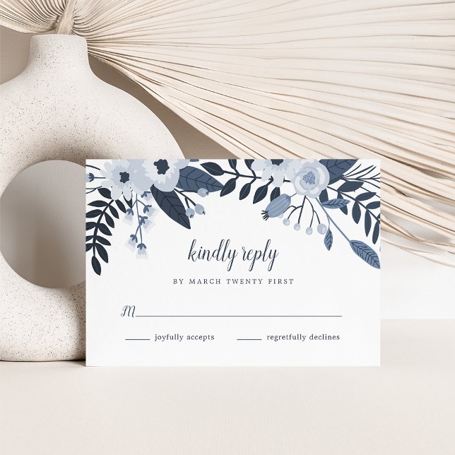 Placa RSVP Floral Delft (Criador carregado)