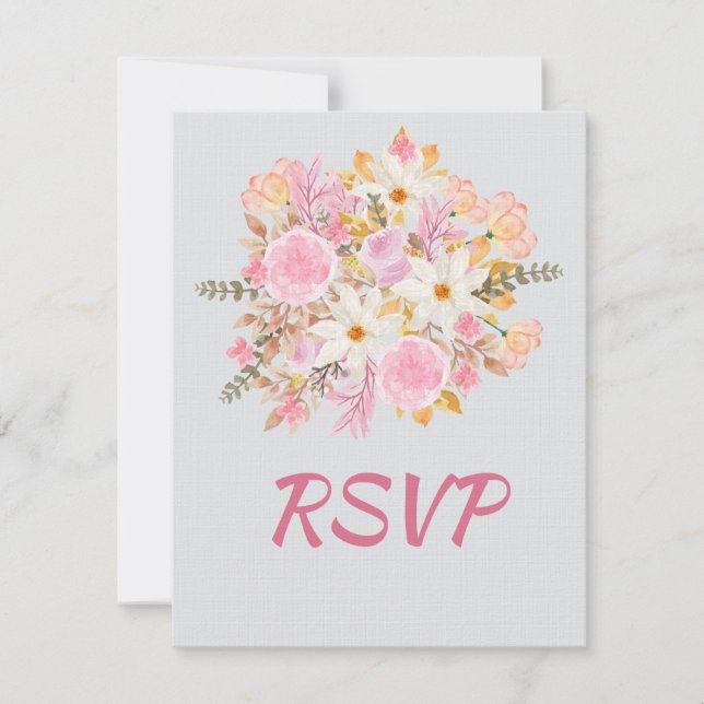 Placa RSVP Floral Elegante Doce Dezesseis Aniversá (Frente)