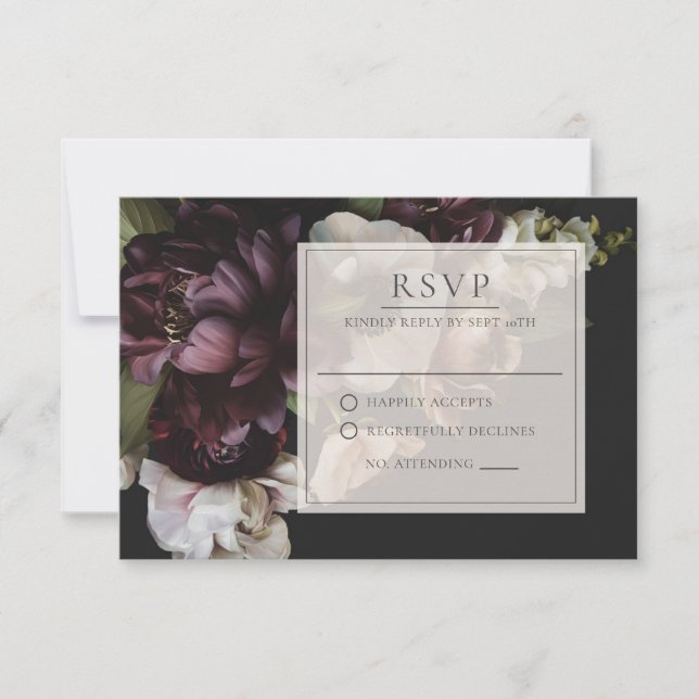 Placa RSVP Floral Escura Devotada (Frente)