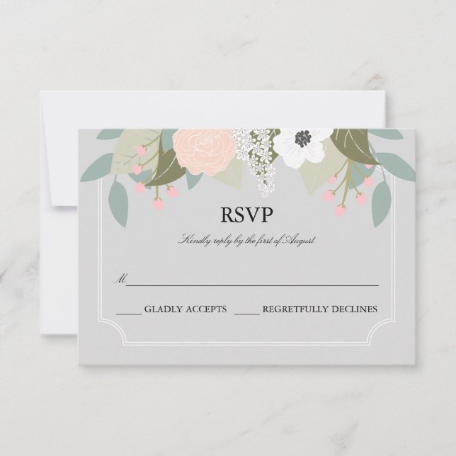 Placa RSVP Floral Grande. (Frente)