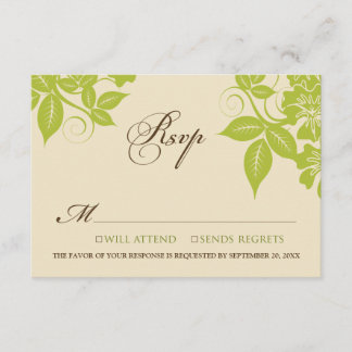 Placa RSVP Floral Moderna de limão/Chocolate