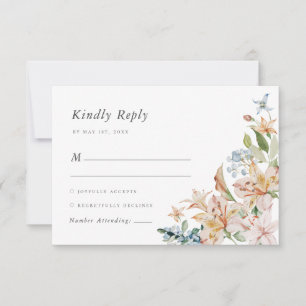 Placa RSVP Floral Moderna Elegante